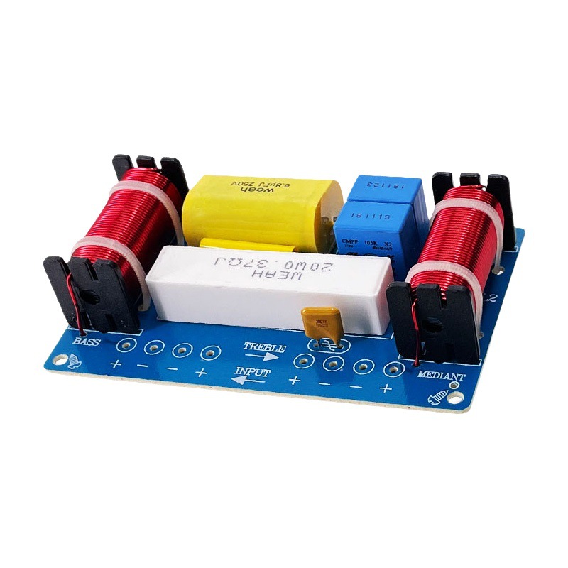 Divisor de frecuencia de tres frecuencias alta media y baja de tres vías HiFi altavoz de alta fidelidad modificado Crossover Dispositivo de pantalla dividida