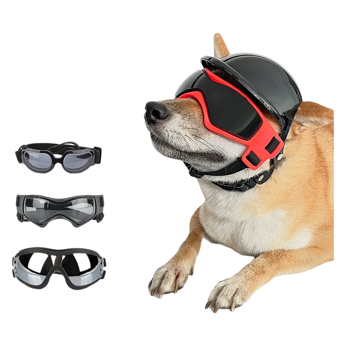 PET casco mascotas gafas a juego sombrero perro gato motocicleta casco de seguridad sombrero Accesorios Sombrero tocado