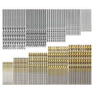 50pc titanium-plated twist drill set 1-3mm small drill electric drill drilling suit DIY woodworking drill