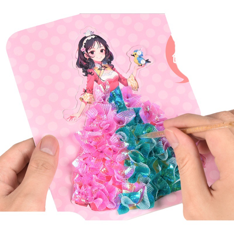 De dibujos animados de Navidad accesorios de bricolaje poke princesa libro de imágenes juguetes para niños educativos Tridimensional hecho a mano de vestir regalo creativo