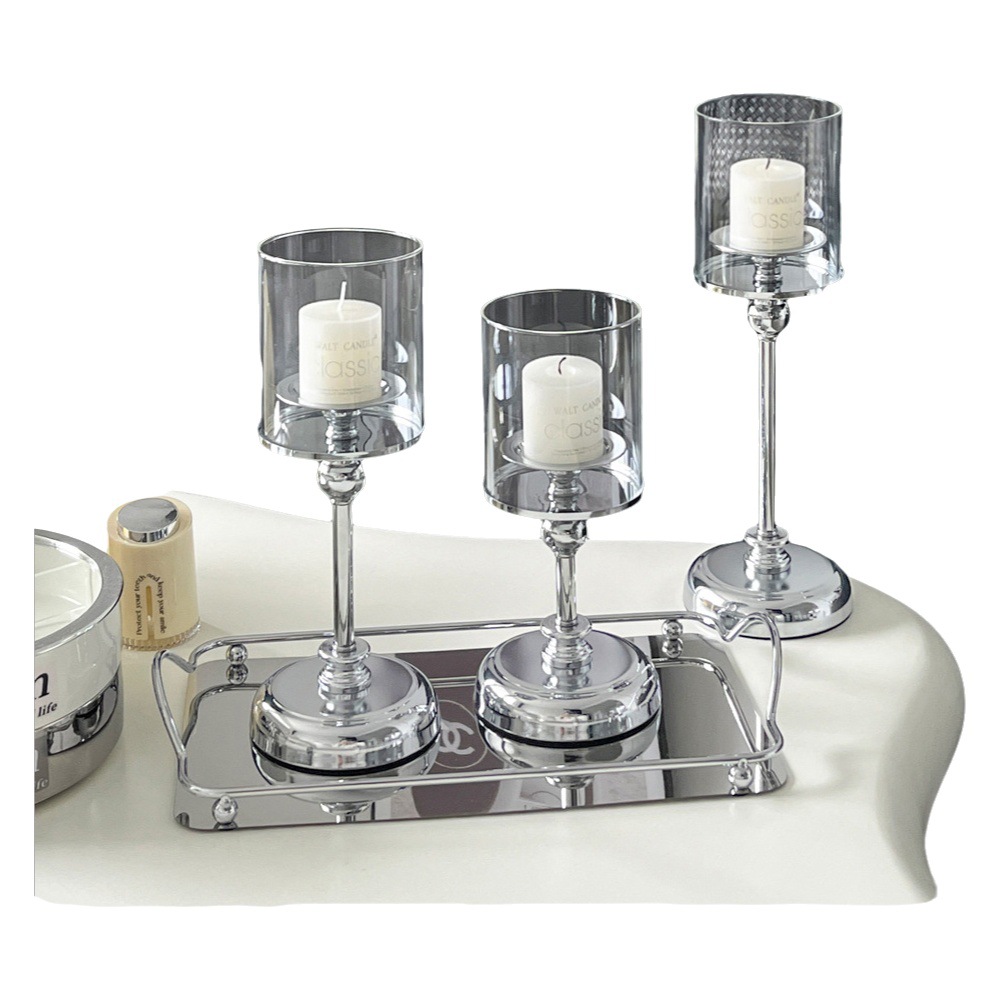 Comercio exterior Nordic luz titular de la vela de lujo retro ambiente romántico mesa de comedor cena vela simple moderna decoraciones adornos