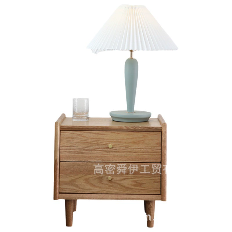 Прикроватная тумба в скандинавском стиле из массива дерева для отеля/квартиры, прикроватный шкаф из натурального дерева с двумя ящиками для хранения, мебель для спальни