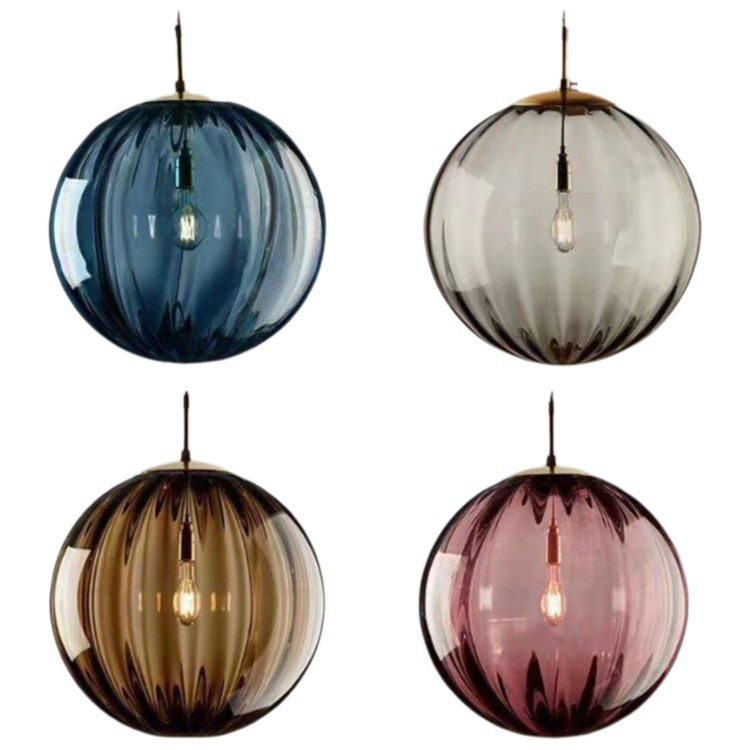 Nórdico simple moderno patrón de agua bola cristal retro personalidad creativa restaurante bar lámpara dormitorio pequeña