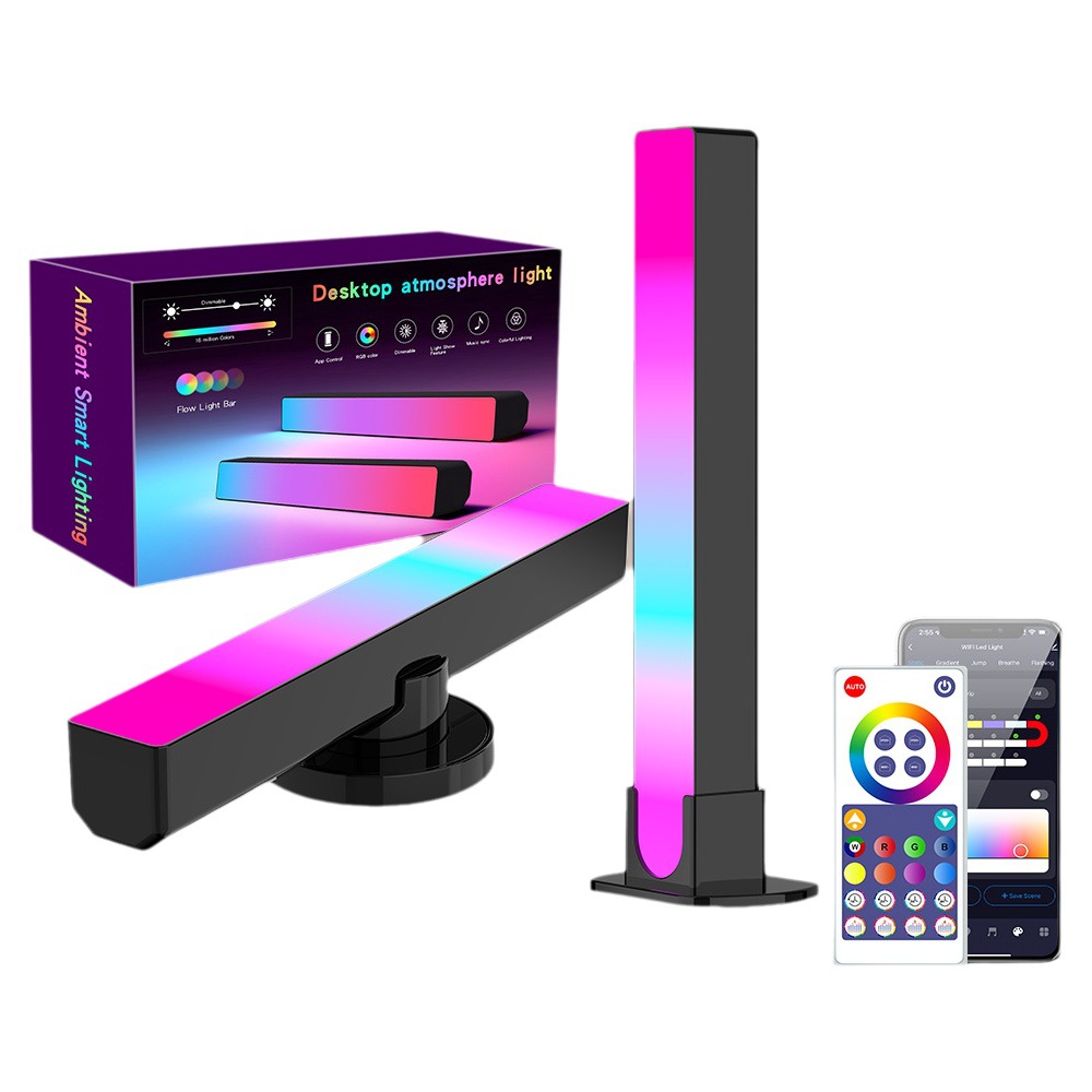 Amazon computadora escritorio Fondo atmósfera luz RGB luz mágica con e-sports pickup luz Bluetooth música sensor de luz