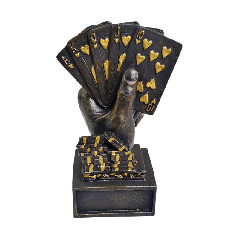 Texas poker medalla en forma de mano titular de la medalla de resina material trofeo regalo