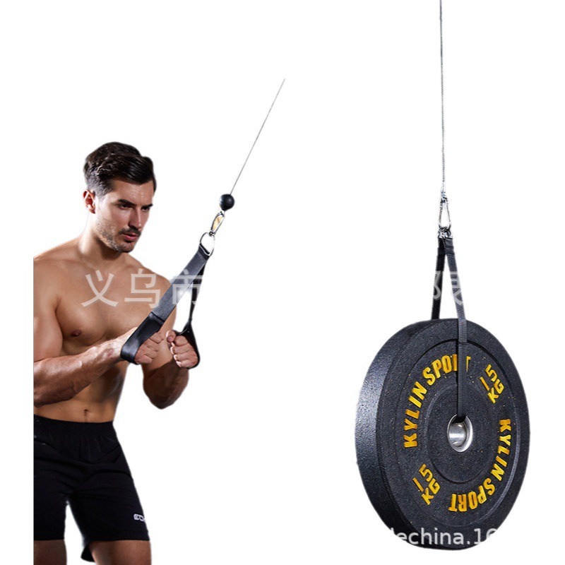 Tríceps entrenador muscular cuerda de alambre de acero alta polea de pórtico desplegable hogar barra horizontal equipo de la aptitud dispositivo de tensión