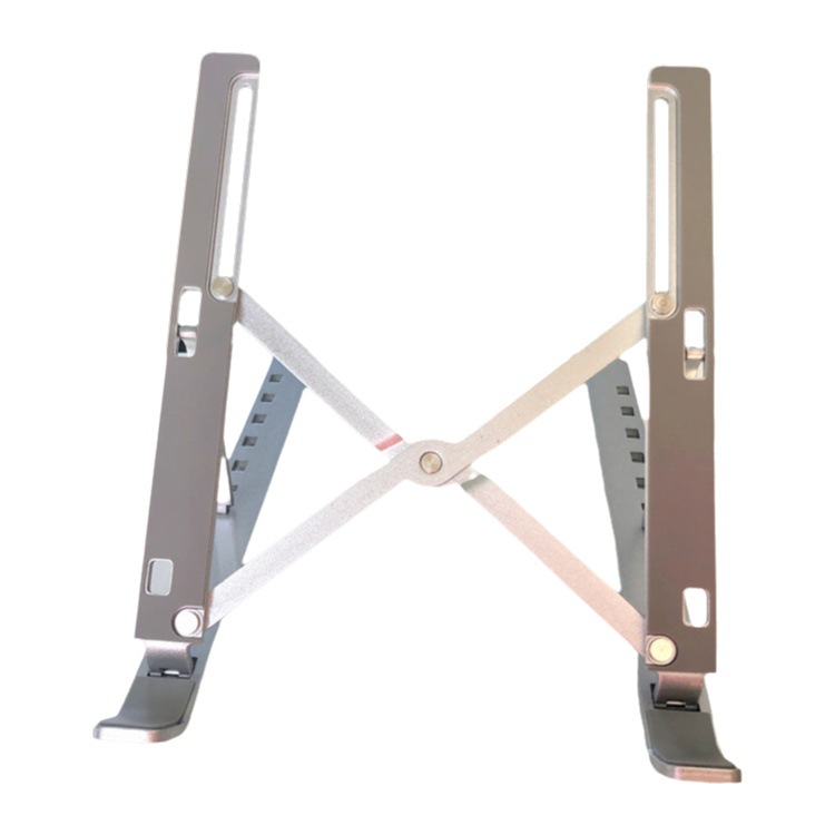 Ventas directas de aleación de aluminio portátil soporte de 18 pulgadas de silicona completa tenedor único escritorio aumento de la altura disipación de calor de almacenamiento plegable