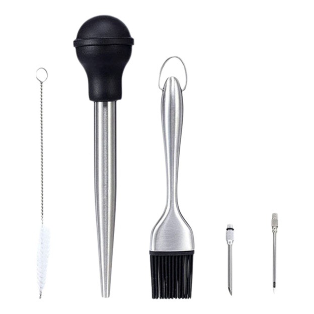 De Acero inoxidable aguja de pavo suministro directo transfronterizo bomba de pollo de silicona herramienta de bomba de condimento de pavo tubo de succión de aceite de silicona