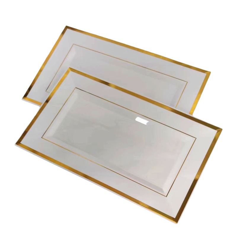 Disposable thickened plastic plate kitchen plate dish hotel fruit pastry dessert plate outdoor party barbecue