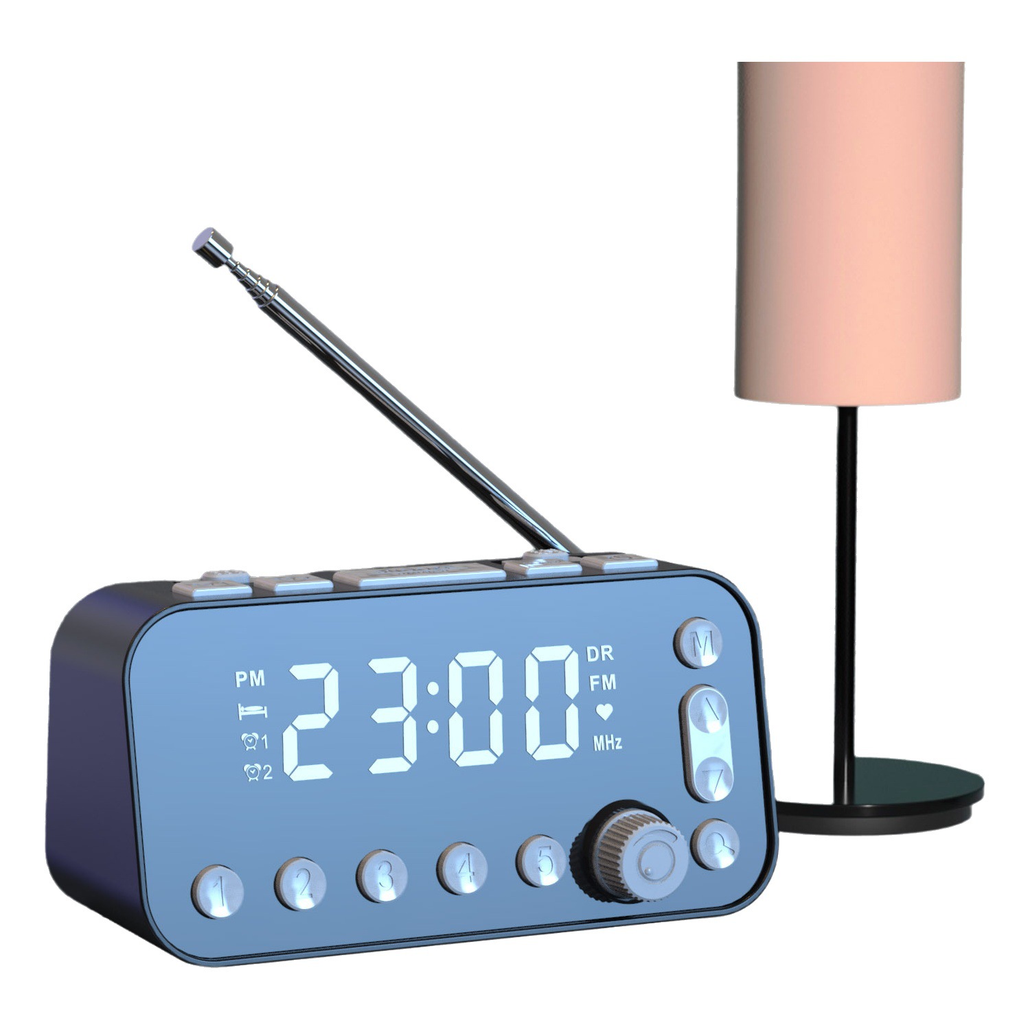Versión europea de radio despertador de cabecera DAB, reloj despertador dual de pantalla grande, Puerto USB dual para cargar el teléfono móvil