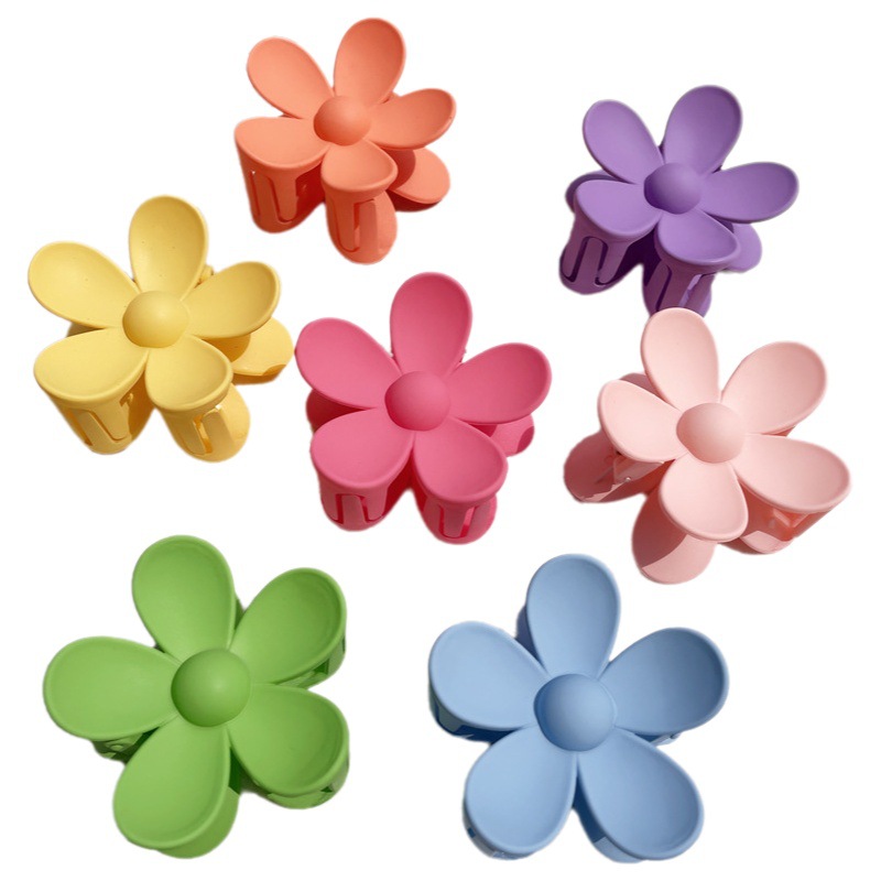 ABS color caramelo flor esmerilada pinza fabricante de estilo caliente de Amazon venta al por mayor parte posterior de la cabeza pinza para el cabello mujer