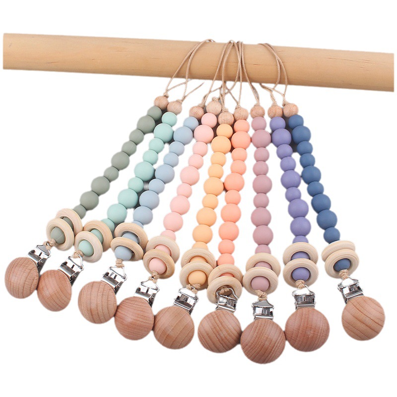 Suministros para bebés Hemu círculo creativo bebé cuentas de silicona mordedura Cadena de chupete molar cadena anti-caída Nuevo