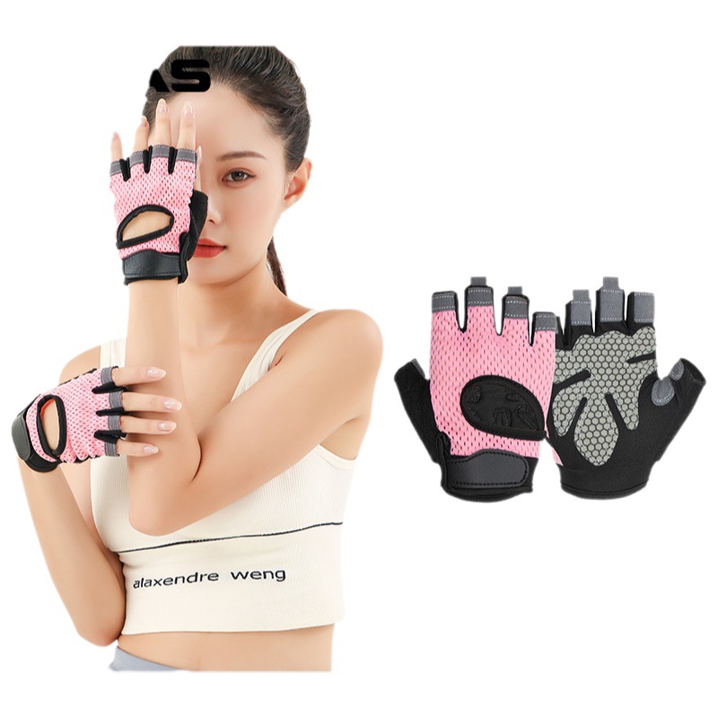 Mkas Sports Cycling Yoga Gloves Women's Fitness Equipment Weightlifting Training Wristband Half-Finger Gloves Men's Summer