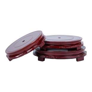 Wholesale rotatable imitation solid wood wooden round base flowerpot Wenchang base Tuoqi stone jade base ornaments