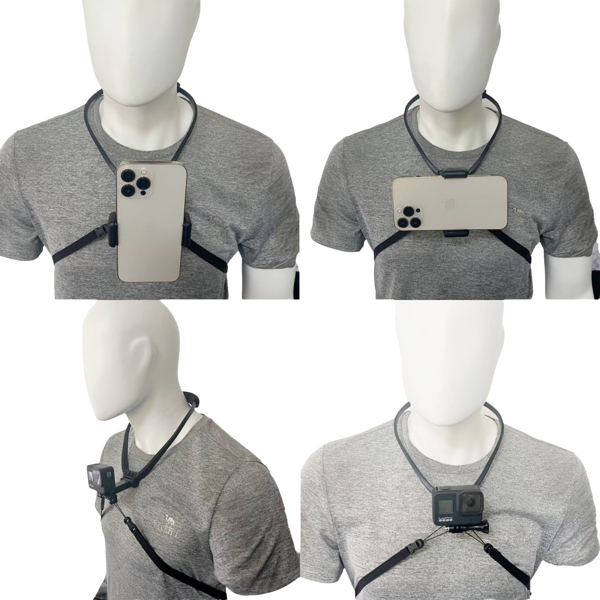 Collar colgante para GoPro Hero12, soporte de cuello y teléfono móvil, accesorio de instalación de doble uso