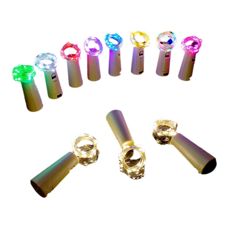 Botella tapón luz AG13 botón batería LED luz de color Navidad decorativo cadena Luz Estrella de alambre de cobre Cadena de vino botella tapón Luz