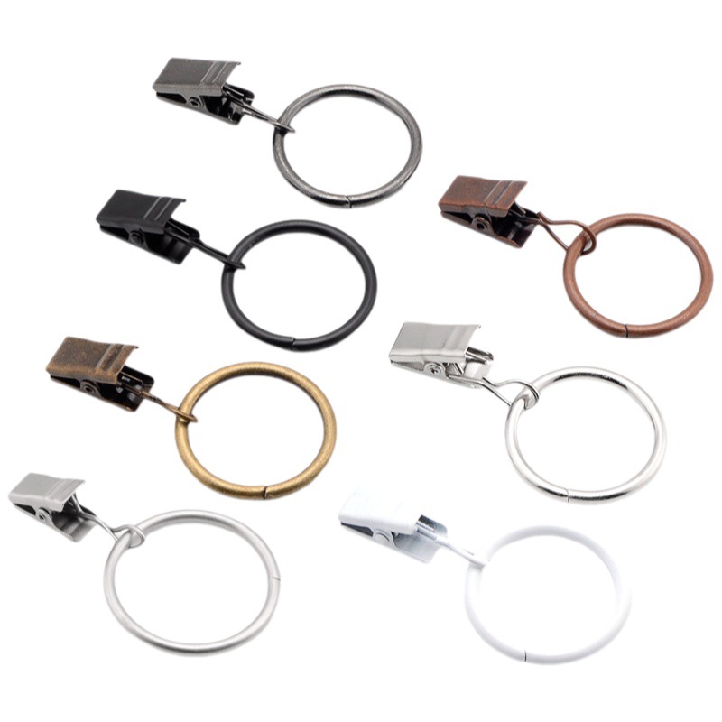 Cross-Border Sales Metal Curtain Clip Metal Roman Ring Clip Accessories Hanging Bathroom Clip Curtain Ring Accessories