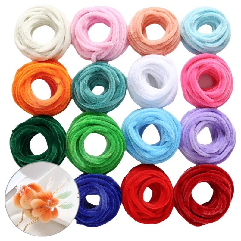 10mm Twisted stick Super densa tira de raíz lana gruesa cifrado niños DIY hecho a mano muñeca simulación material animal