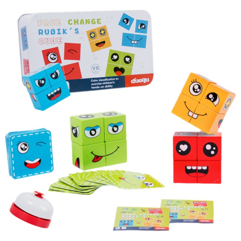 Divertido entrenamiento de pensamiento lógico cubo cambiante de la cara bloques de construcción rompecabezas niños padre-hijo rompecabezas interactivo juego de escritorio Juguetes