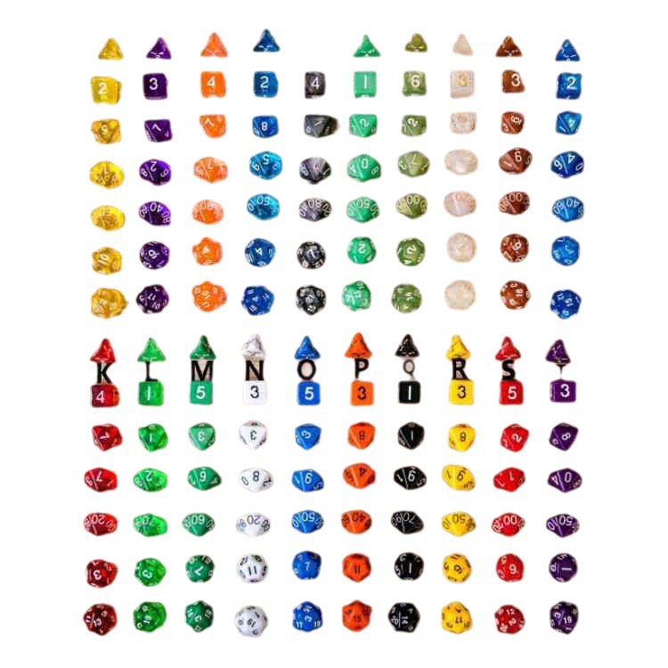 Creativo dados de varios lados de 7 piezas [juego de 7 piezas] Tamiz de cálculo de vida DND TRPG Grupo de ejecución dados digitales