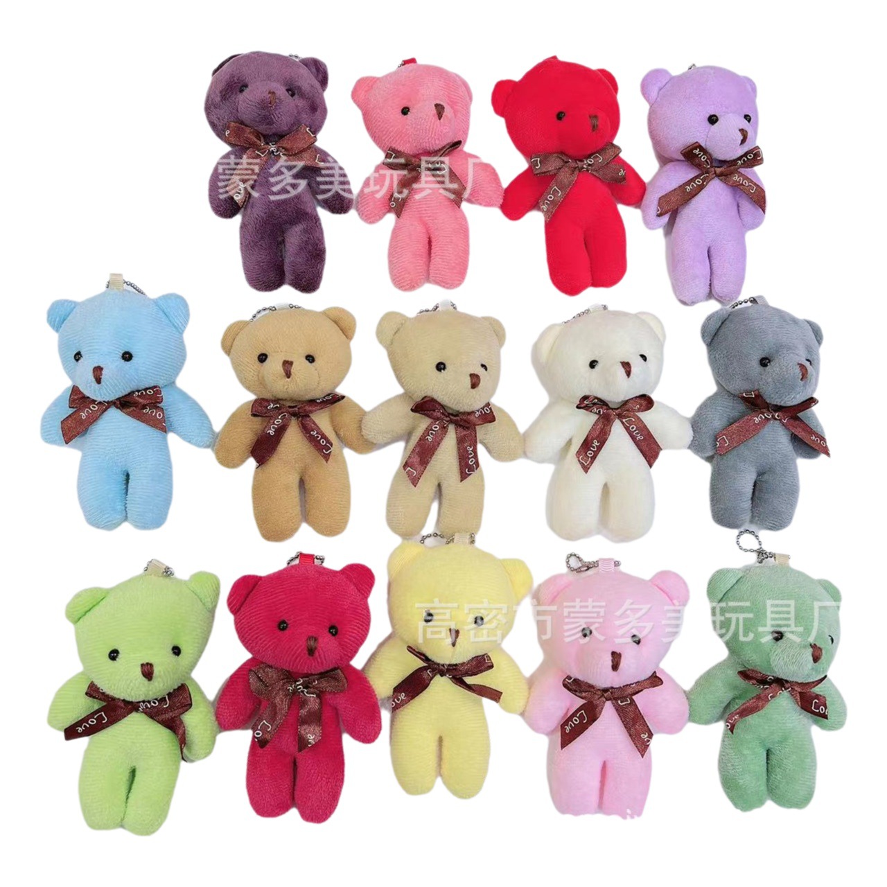 Muñeca de oso de peluche transfronterizo, muñeca de oso de una pieza de felpa, colgante, muñeca de oso, muñeca, juguete al por mayor, mini