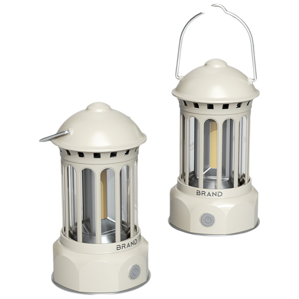 Tiktok al aire libre Luz de camping luz ambiente tienda de campaña regalo retro linterna COB iluminación portátil Luz de camping