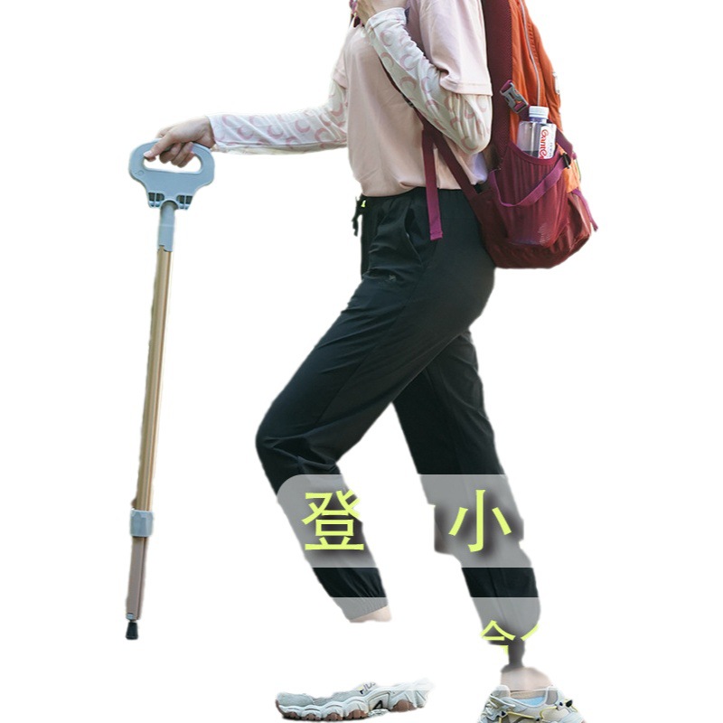 Bastones de trekking multifuncionales 2024, plegables, de aleación de aluminio, con banco de energía móvil, fabricante, venta directa global.