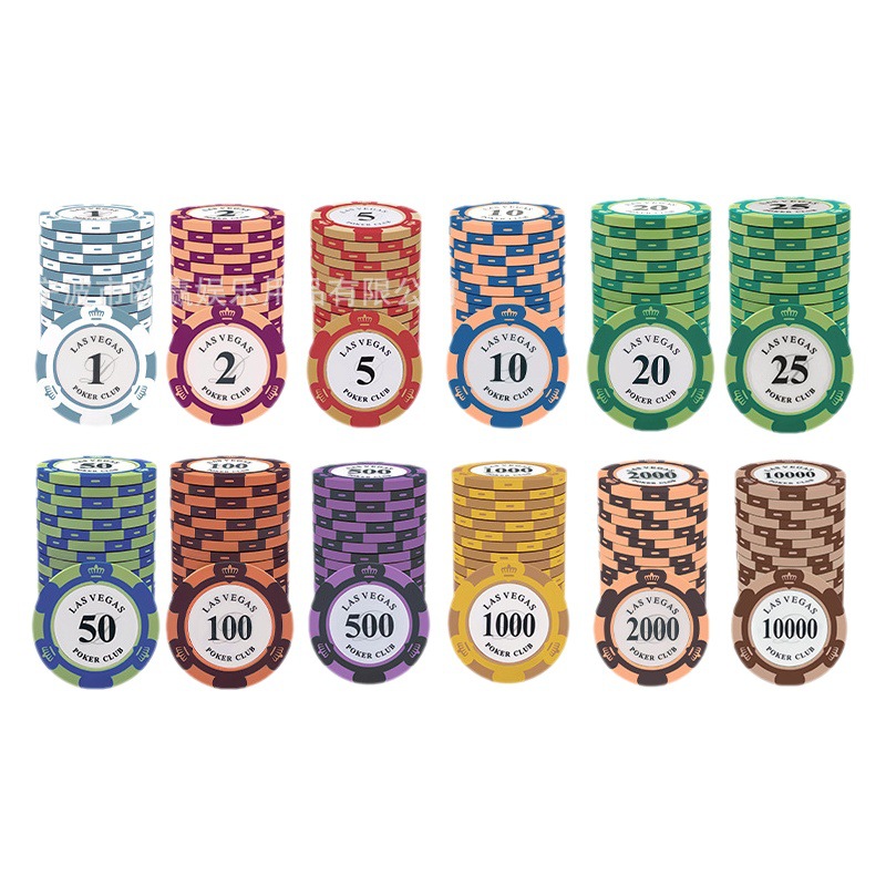 Crown Clay Chips, Mahjong, Texas Hold'Em Poker Special Chips, Casino Entertainment Plastic Tokens, Reward Cards