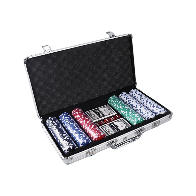 Right angle aluminum box no numerical value 300 pieces plastic chips Texas poker card chess and card room mahjong hall generation Gold code
