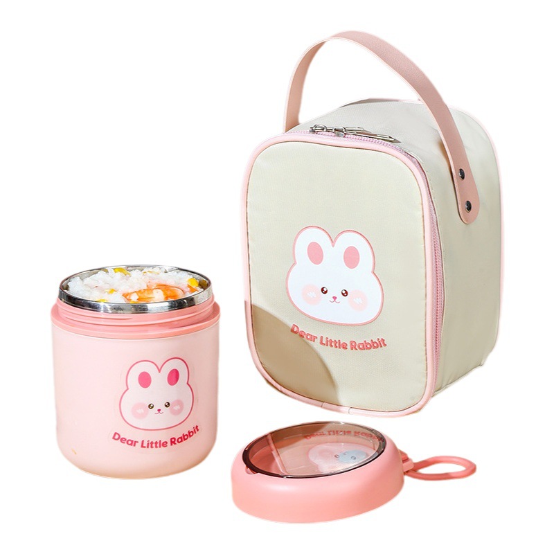 Taza de desayuno de acero inoxidable 304 taza de sopa con tapa cuchara portátil taza de avena palillos taza de leche sellada taza de leche de soja taza de sopa