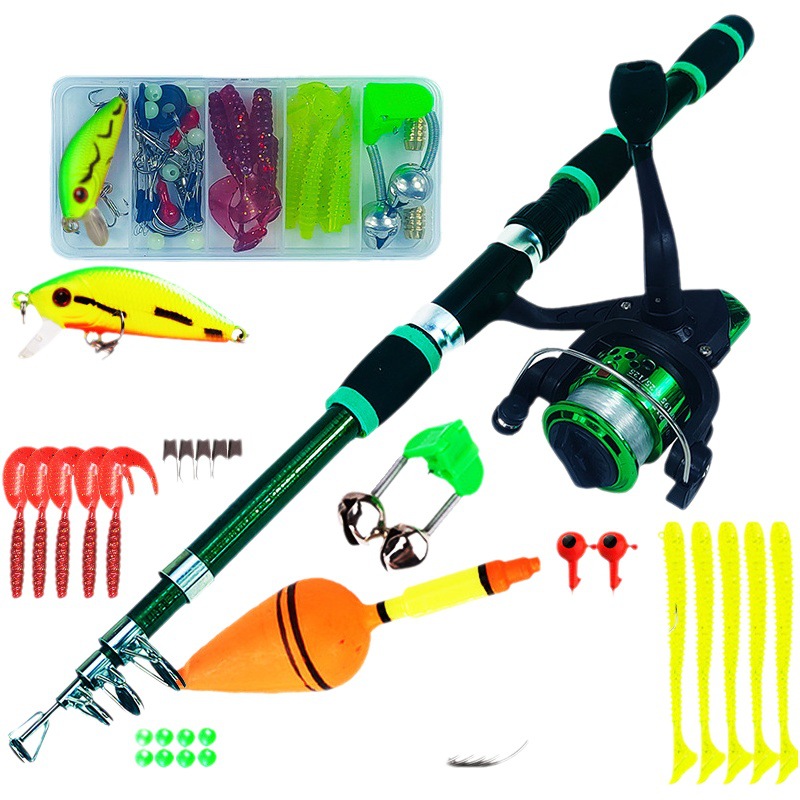 Ultra-Short Rod and Reel Set 1.8m Children's Fishing Rod and Gear Amazon Temu Cross-Border Exclusive for Aliexpress Customization