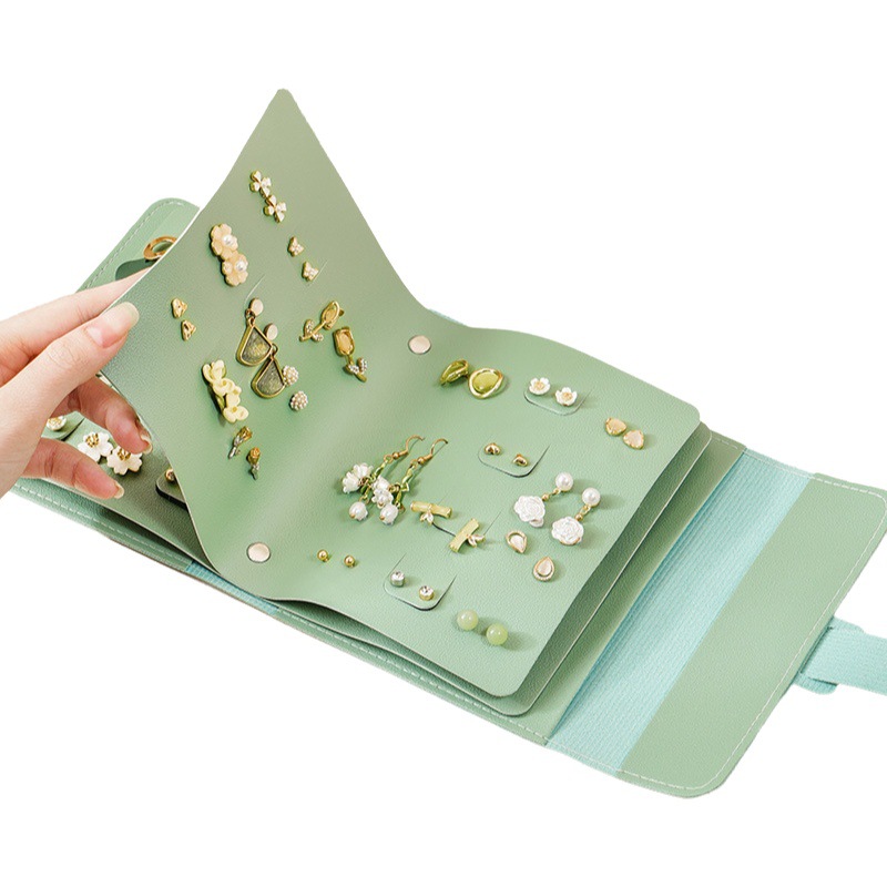 INS pendientes caja de joyería creativa pendientes libro de almacenamiento portátil bolsa de joyería pendientes caja de gran capacidad puesto