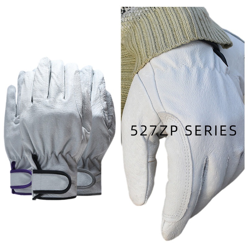 Guantes de protección laboral de hoja fuerte piel de cerdo resistente al desgaste guantes de sitio de construcción anti-lazo transpirable guantes de cuero protectores de equitación fábrica al por mayor