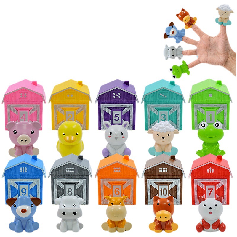 Juegos transfronterizos a juego contando títere Arco Iris color familia cognitiva clasificación cognitiva educación temprana educación de los niños juguetes ensamblados