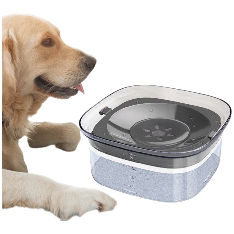 Amazon Venta caliente de gran capacidad transparente PET tazón de agua no mojado boca gato perro tazón de agua mascota flotante tazón vajilla