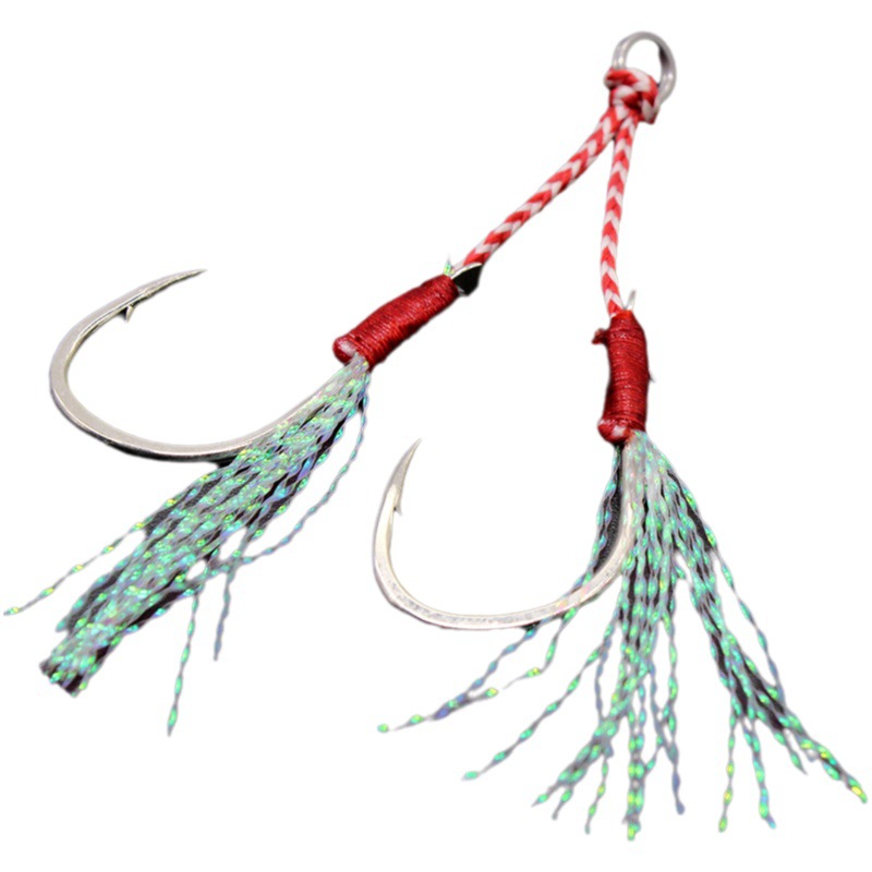 Luya pesca en el mar plomo pescado Placa de hierro sacudida lenta Placa de hierro gancho alargado lazo pelo sangre ranura Placa de hierro doble gancho Aojin gancho anticorrosión