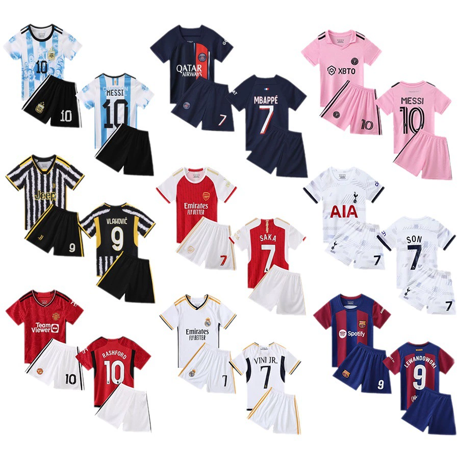 Оптовая продажа детской футбольной формы № 7 Роналду Джерси № 10 Месси костюм мужской и женский тренировочная форма для учащихся начальной школы трансграничная поставка