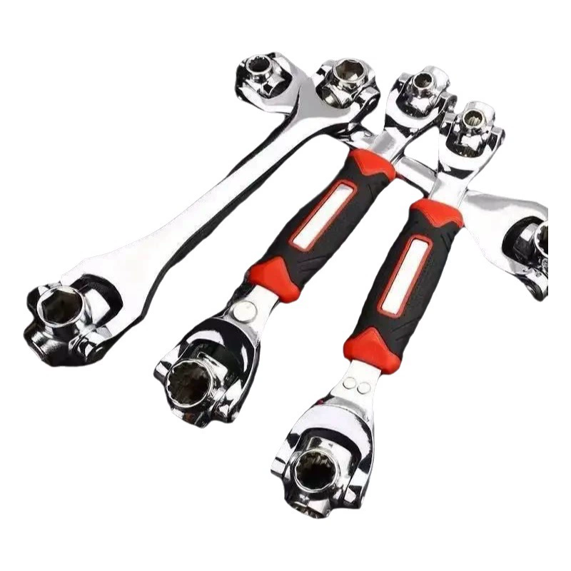 Оптовая Продажа с фабрики метрический ключ с двойным храповым механизмом и цветком сливы восемь в одном Универсальный вращающийся взрывозащищенный рукав с несколькими головками 48 в одном