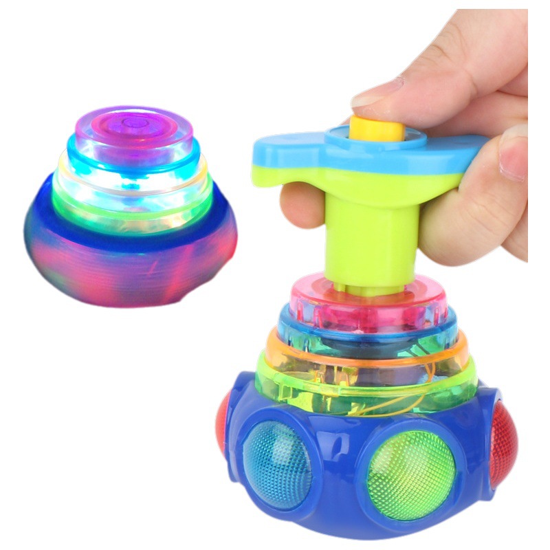 Juguete DE LOS NIÑOS luminoso música al aire libre rotación de dibujos animados eléctrico colorido flash niños y niñas puesto Gyro transfronterizo