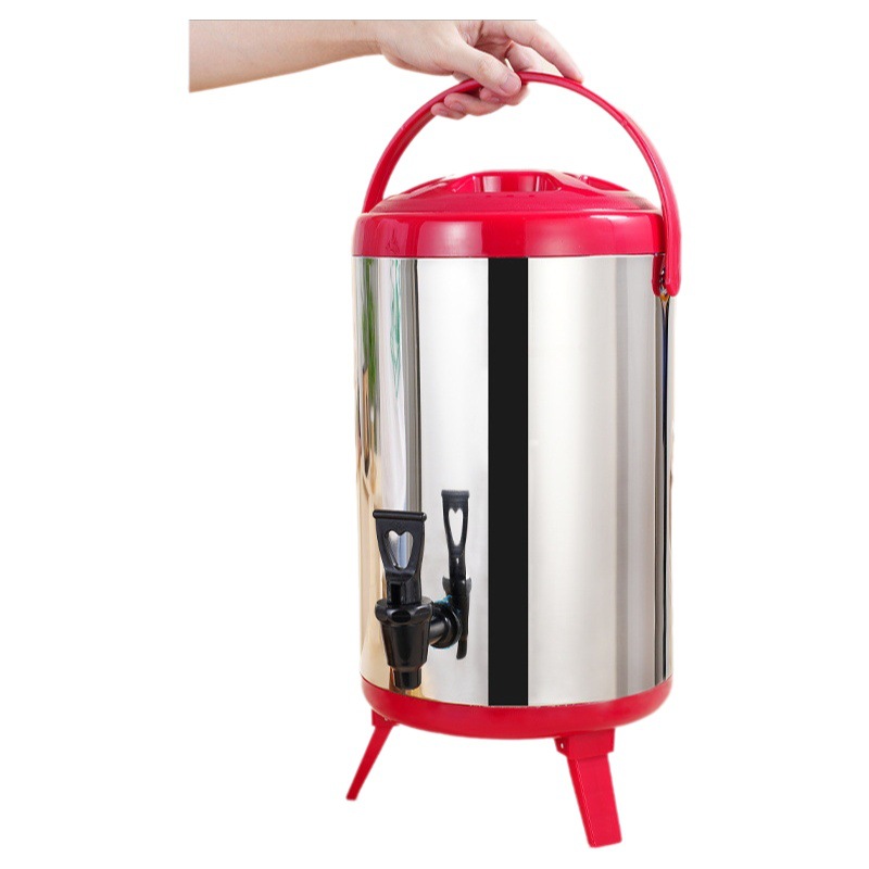 Cubo de té de leche comercial espesado cubo de aislamiento de espuma de doble capa de acero inoxidable cubo de té de leche cubo de aislamiento frío cubo de café cubo de leche de soja