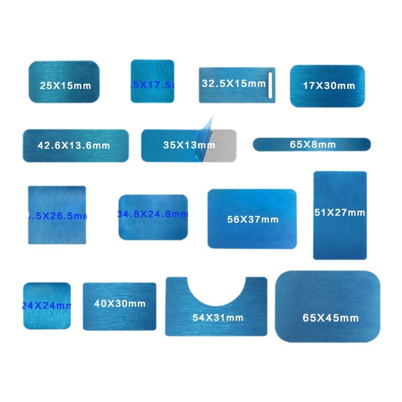 Cuadrado al por mayor con adhesivo de chapa de hierro soporte del coche teléfono móvil tableta trasera pegatina soporte magnético hoja de succión magnética accesorios de metal