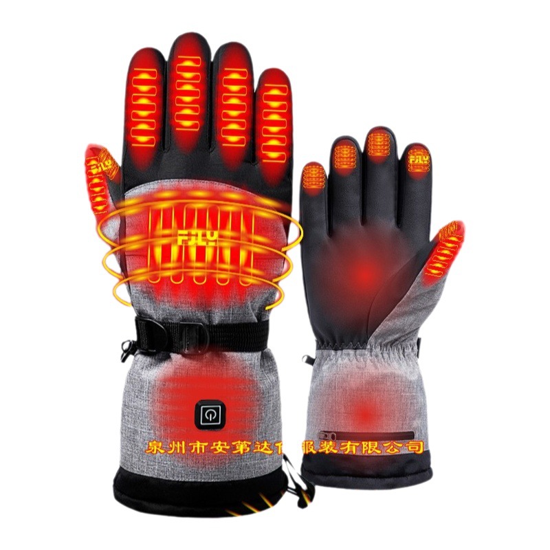 New smart heating gloves all-finger warm waterproof motorcycle outdoor sports electric heating ski gloves