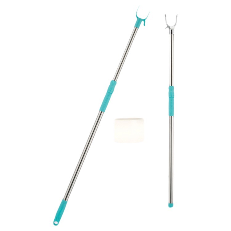 Engrosada retráctil de acero inoxidable retráctil ropa Polo balcón ropa Polo ropa del hogar teniendo tenedor ropa Polo polo