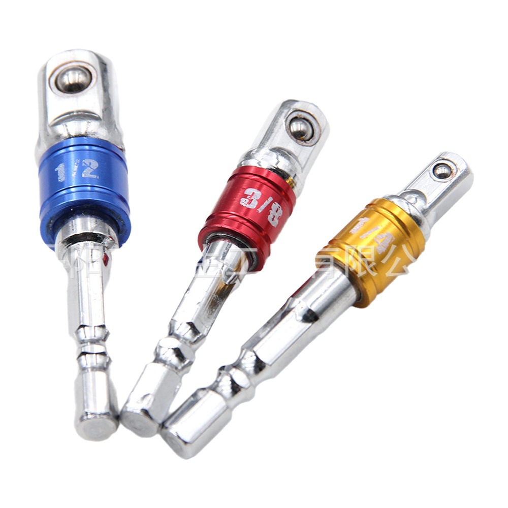 3-Piece Color hexagonal tornillo de conversión por lotes de aire biela 1/2 Cabeza Cuadrada 3/8 manga 1/4 destornillador eléctrico