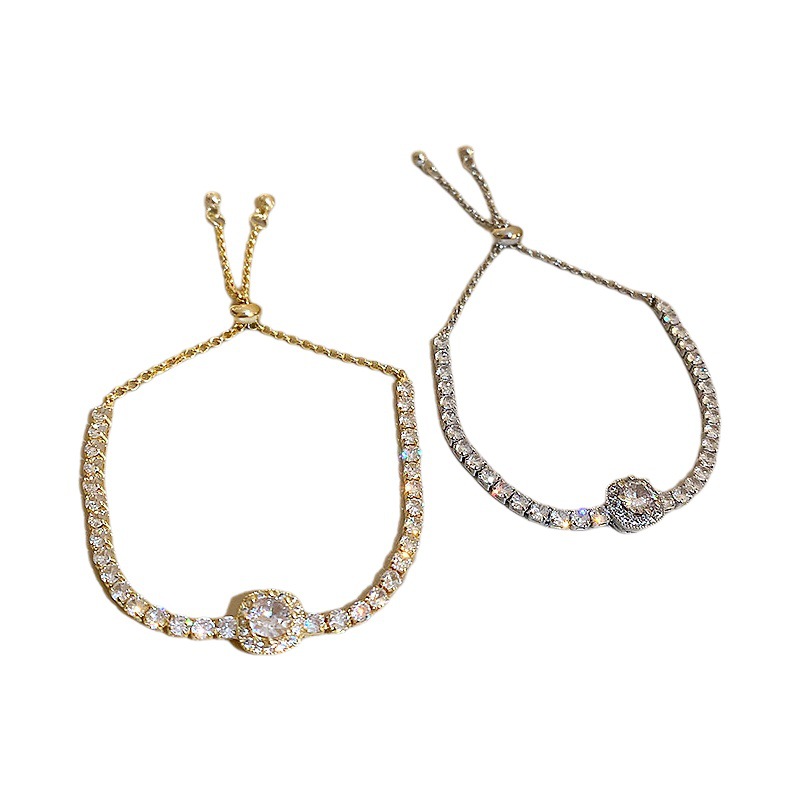 Corea del Sur Dongdaemun Square ZIRCON pulsera ajustable pulsera de lujo ligero simple personalidad temperamento pulsera de alto sentido