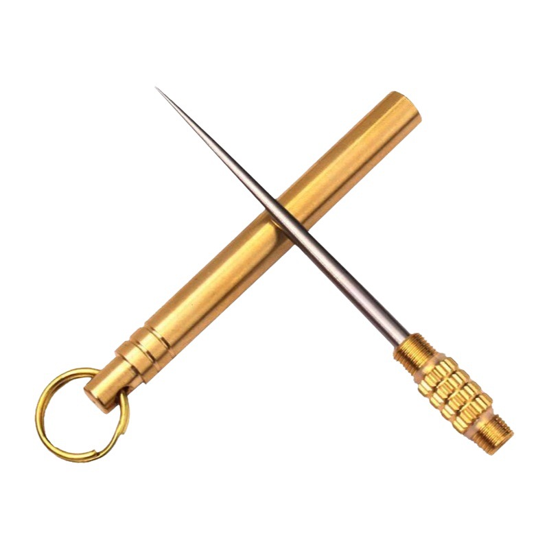 Directo de fábrica de latón integrado palillo de dientes creativo portátil Selección de fruta de acero inoxidable palillo de dientes de aleación de titanio multifuncional