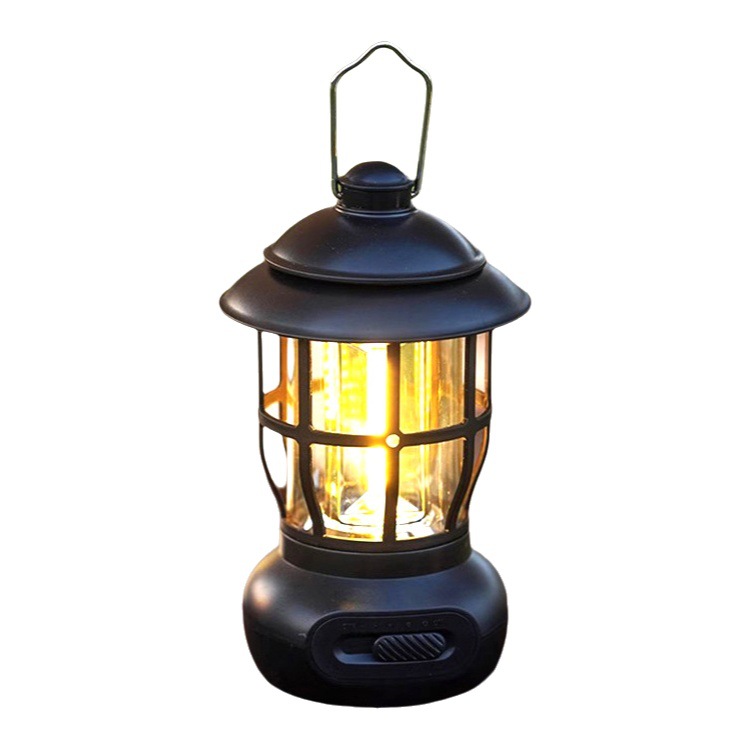 2023 al aire libre camping luz ambiente iluminación camping luz linterna retro regalo USB carga tienda de campaña Luz