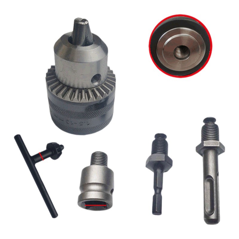 Llave transfronteriza Chuck traje lote de aire llave eléctrica manija redonda biela manual de tres mandíbulas Chuck traje 5 Unid