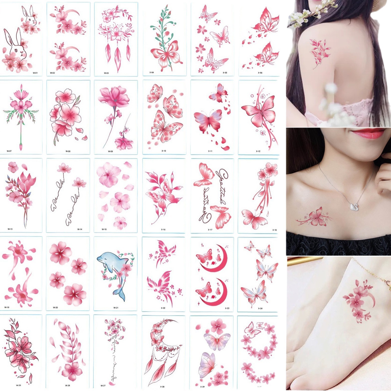 Pequeñas pegatinas de tatuajes de flores impermeables frescas, tatuajes de hombres y mujeres sexy, cicatrices desechables, pegatinas de tatuajes de rosas personalizadas