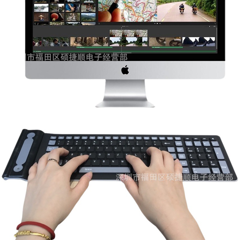 Teclado inalámbrico 2,4g teclado de silicona inalámbrico portátil de escritorio teclado universal teclado impermeable en stock